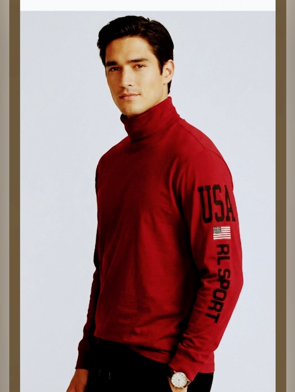 Ralph Lauren Polo Sport Turtleneck Shirt Top Tee Vintage USA Made Preppy #820